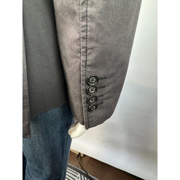 Mens Gray Modern Fit Blazer XL Blue By Cinque 2-Button Cotton Blend - Picture 10 of 16